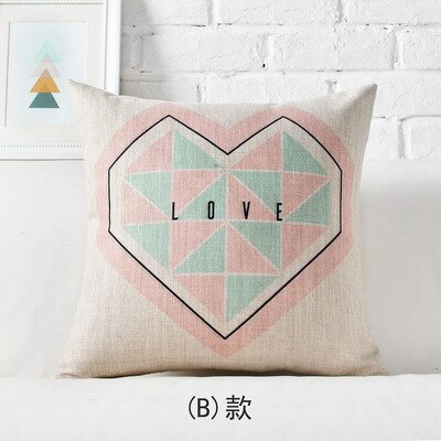 Cojín nórdico de lino con estampado geométrico para el hogar, almohada de cintura lumbar Simple de Inglaterra, cojín decorativo para sofá: B