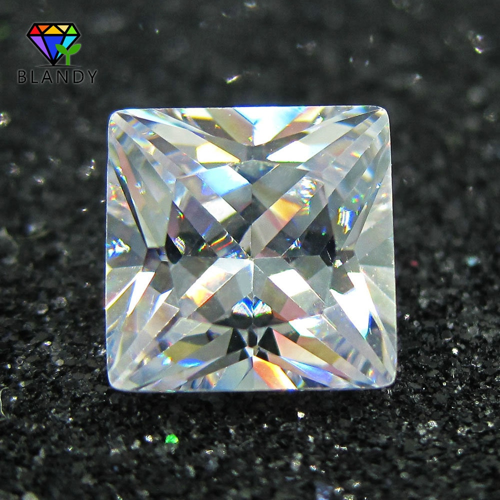 50pcs/lot 1.5*1.5mm~5*5mm Loose CZ Stone Square Cut 5A Grade White Cubic Zirconia Stone Synthetic Gems For Jewelry