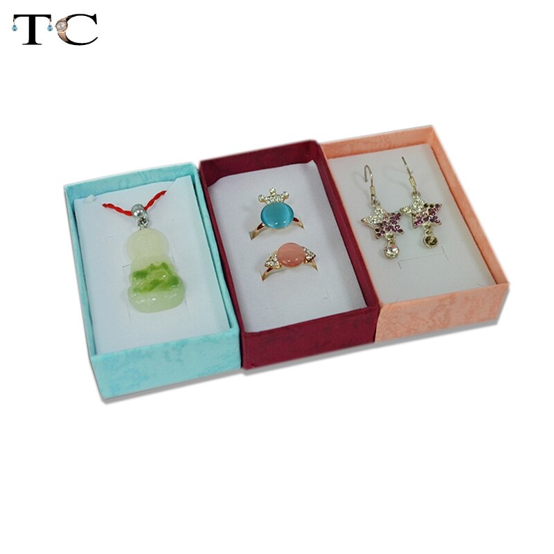 16 piezas conjuntos de joyas caja de caja de embalaje pendientes collar caja de soporte cajas de joyería al por mayor 5*8*2,5 cm