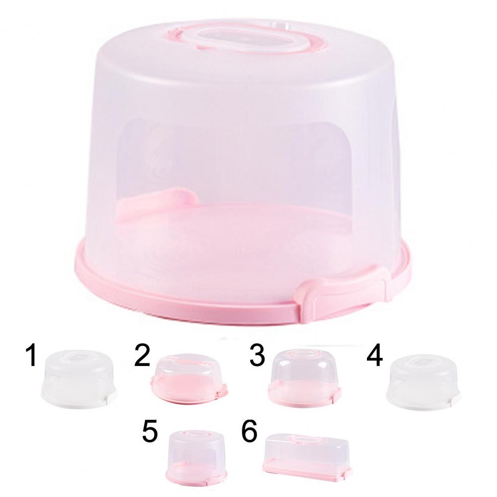 Portable Kitchen Cake Box Waterproof Plastic Handheld Cake Package Container for Carrying Cupcake Dessert Fruit Storage Carrier