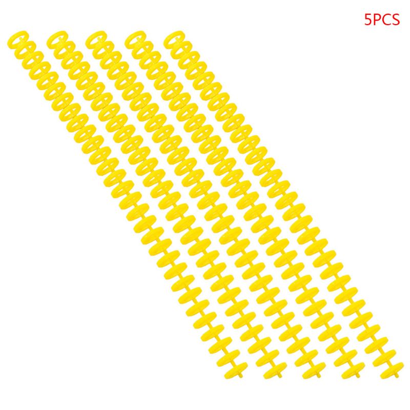 5pcs Plastic Loose Leaf Link Spiral Spring Binder Ring for 30 Holes A4 Notebook: Yellow