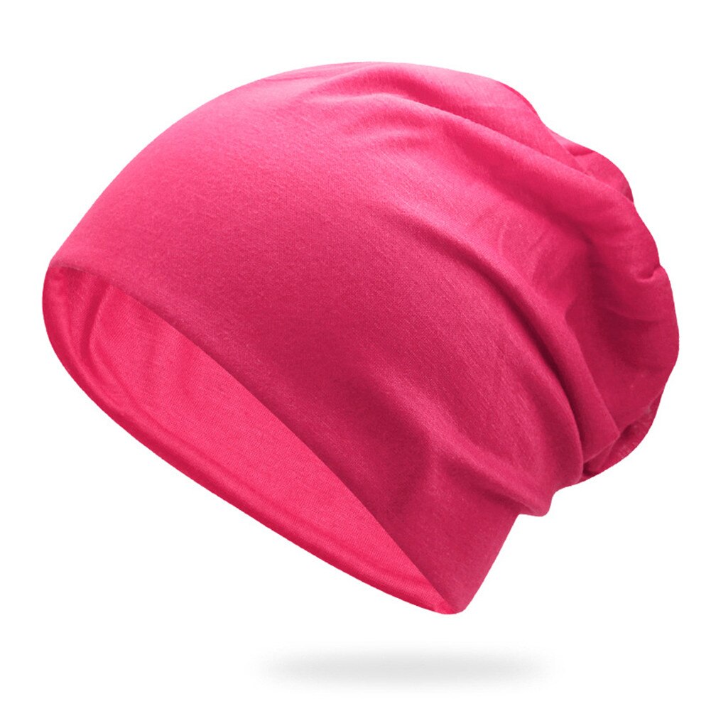 Women Men Stylish Beanie Hat Thin Hip-hop Soft Stretch Slouchy Outdoor Skull Cap Suitable for spring autumn summer hat: Rose Red