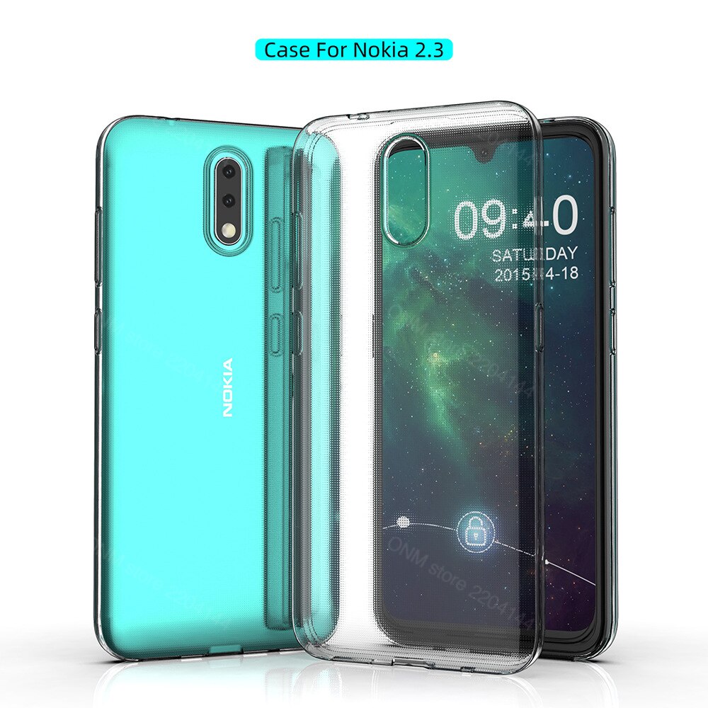 per Il caso di Nokia 2.3 TPU silicone Trasparente Montato Molle Del Respingente per il Caso di Nokia 2.3 Trasparente Della Copertura Posteriore