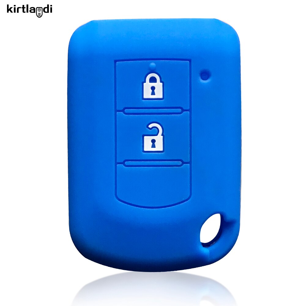 Kirtlandi Silicone Car Key Cover Keychain for Mitsubishi Outlander Lancer Eclipse Galant Mirage Key Holder Case Accessories Bag: Blue