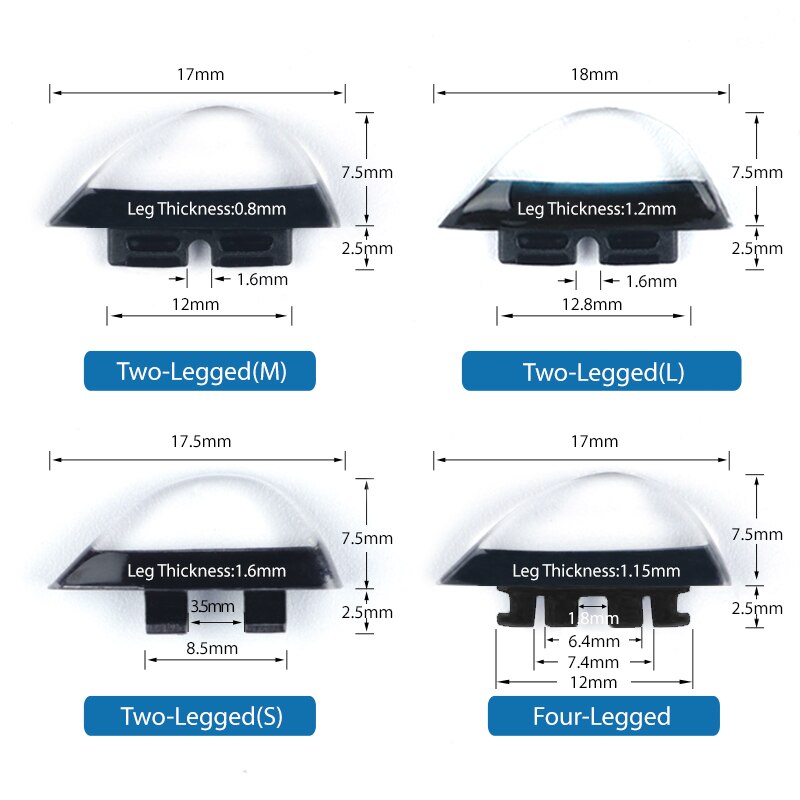 Push-in Glasses Nose Pads Soft Silicone Eyeglasses Nose Piece Anti-Slip Snap-in Nose Bridge Pads for Eye Glasses Sunglasses