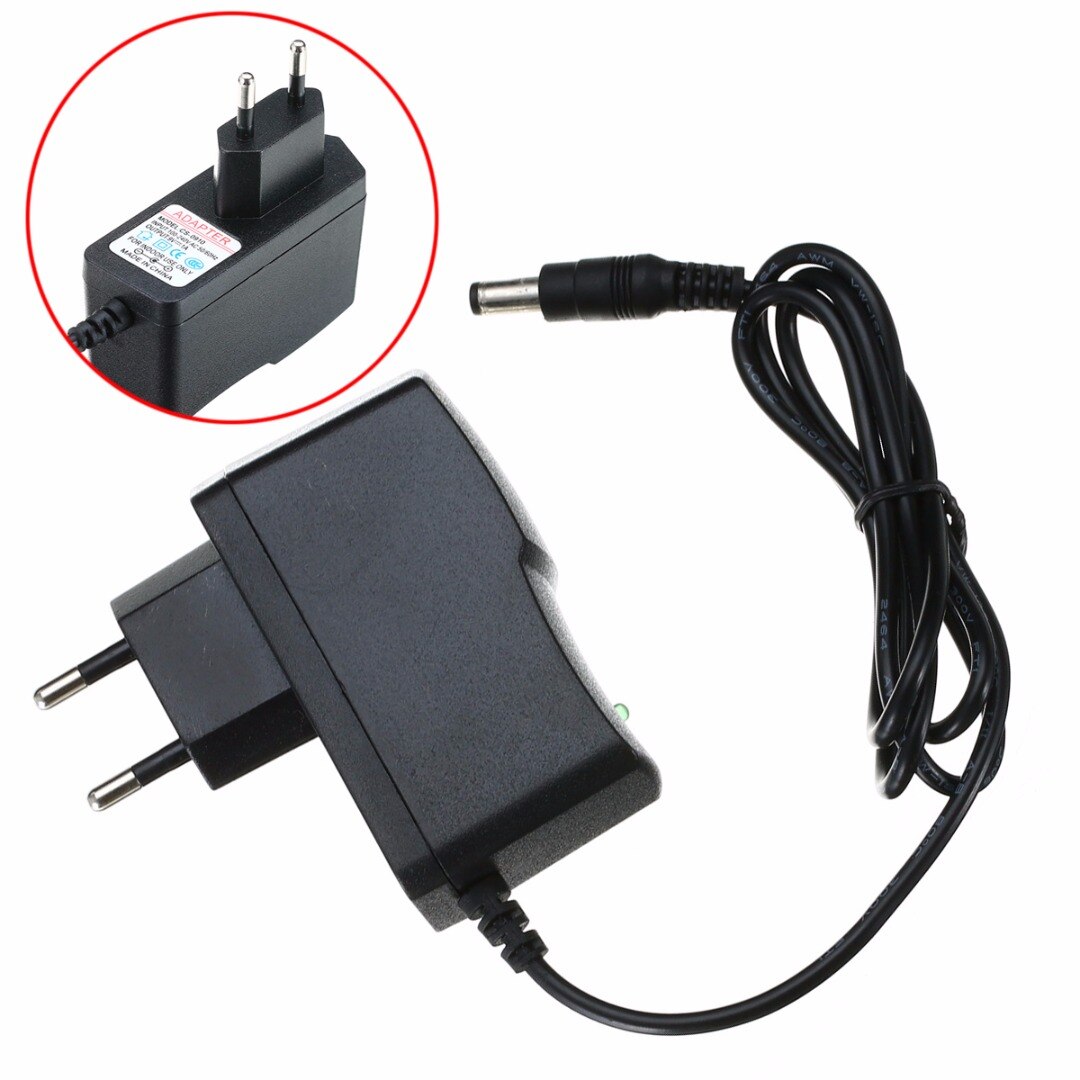 Prise d'alimentation ue 100-240V cc 9V 1A 1 pièce | Convertisseur, alimentation électrique, connexion 1000mA 9W 5.5x2.5mm, pour lumière