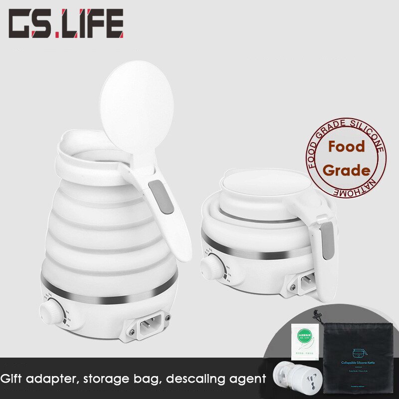 Upgraded Nathome Foldable Electric Kettle 110V/220V 0.6L Mini Travel Electric Kettle Water Boiler