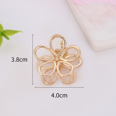 1Pcs smal Simple Wild Geometric Hair Claw For Women Girls Clamps Hair Crab Metal Hair Clip Claw Accessories Headwear: Apricot