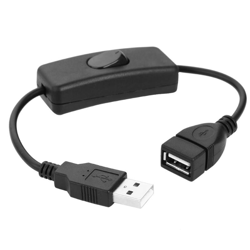 USB OP UIT Schakelaar USB 2.0 Man-vrouw Extension Extender Kabel 2A 28cm Koper Plastic Kabels voor LED lampen/dc/Usb Fan