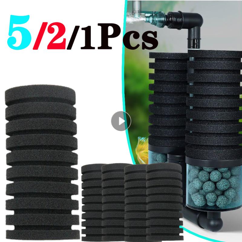 5-1Pc Aquarium Spons Filter Vis Tank Garnalen Vijver Luchtpomp Biochemische Spons Filter Aquarium Filtratie Filter