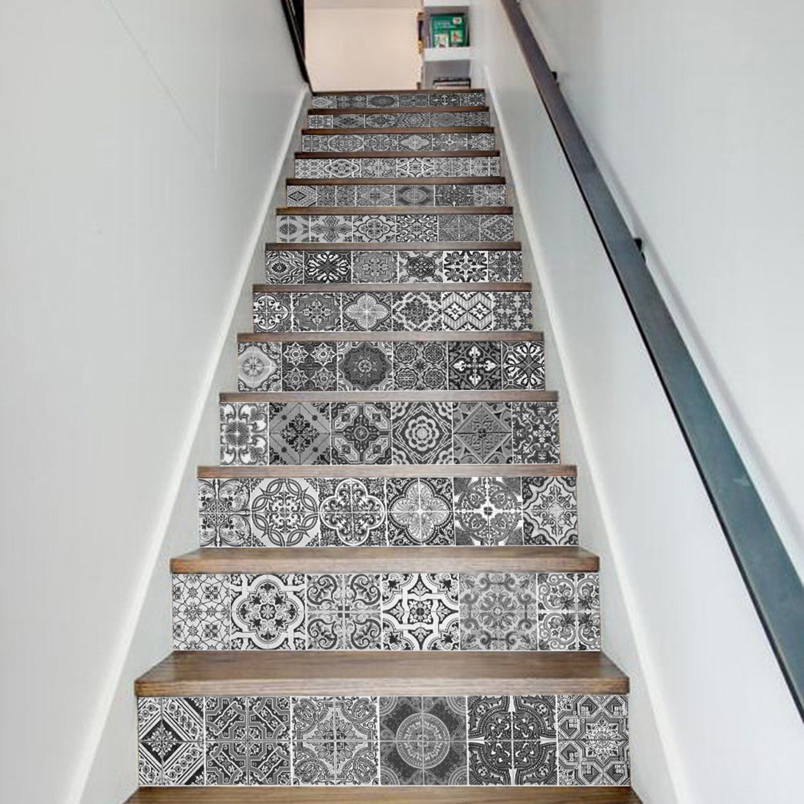 13 Strips Waterproof Stair Sticker Removable Step Stair Decals Peel And Stick Vintage Stair Sticker