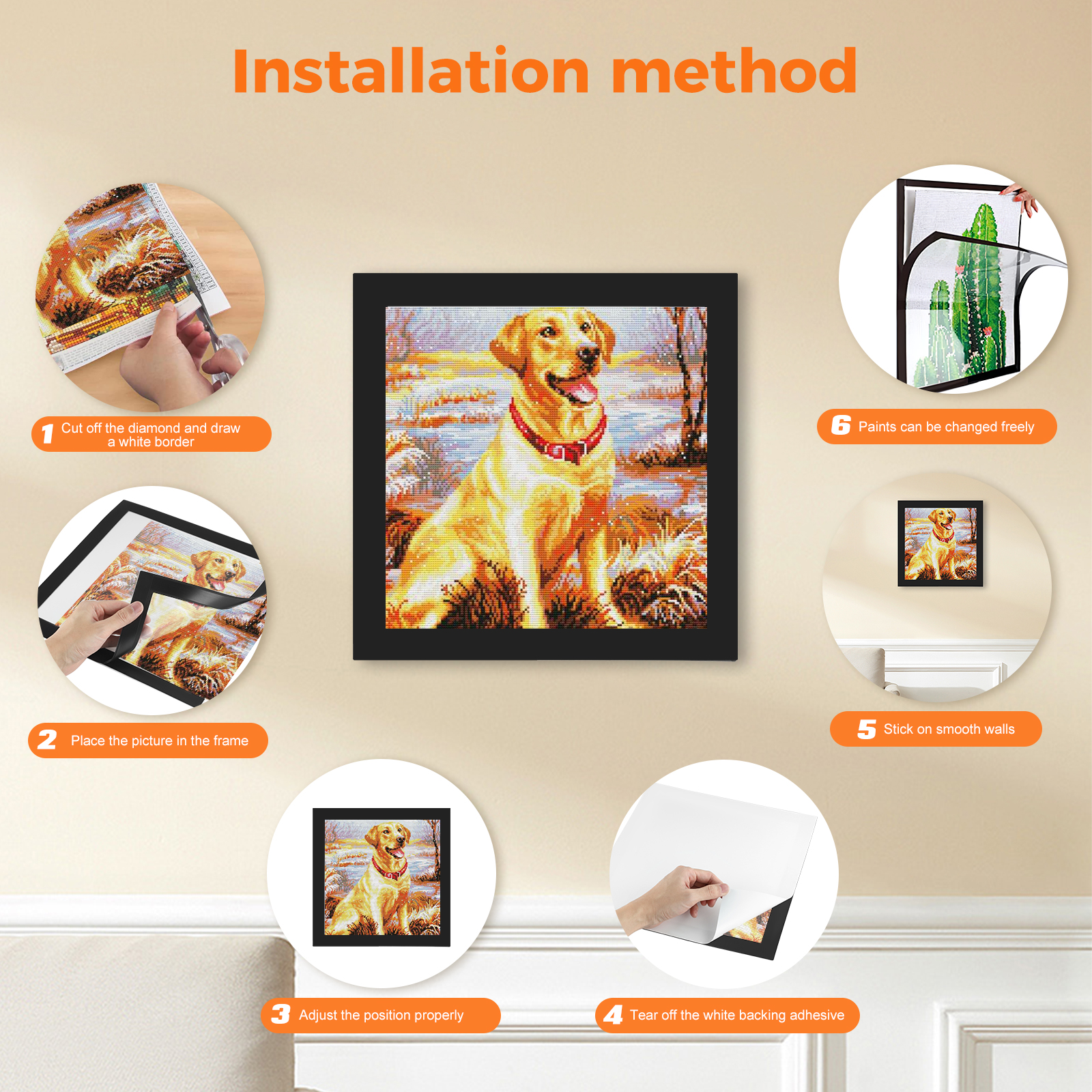 30X30 Cm 4 Pack Diamond Painting Frame Black Diamond Painting Foto Magnetische Fotolijst Voor Diamond Painting Foto 'S