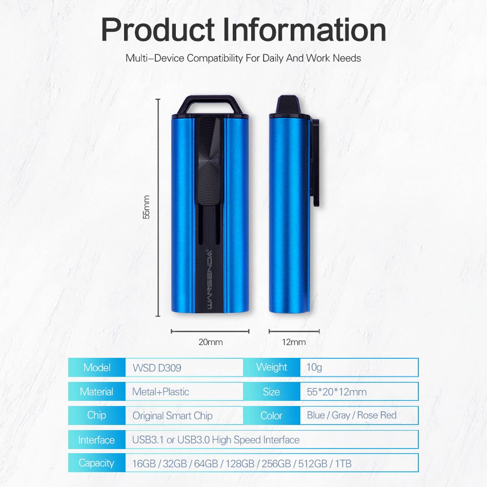 Nowy USB Wansenda 3.0 pamięć USB Pen Drive 16GB 32GB 64GB 128GB 256GB 512GB dysk zewnętrzny Flash Pendrive Pendrive