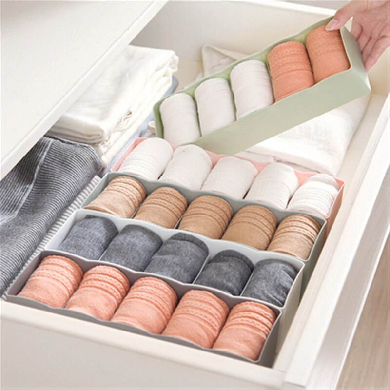 5 Compartment Multi-Purpose Underwear Bra Tie Drawer Storage Box Clothes Organizer Socks Case for Ties Bedroom