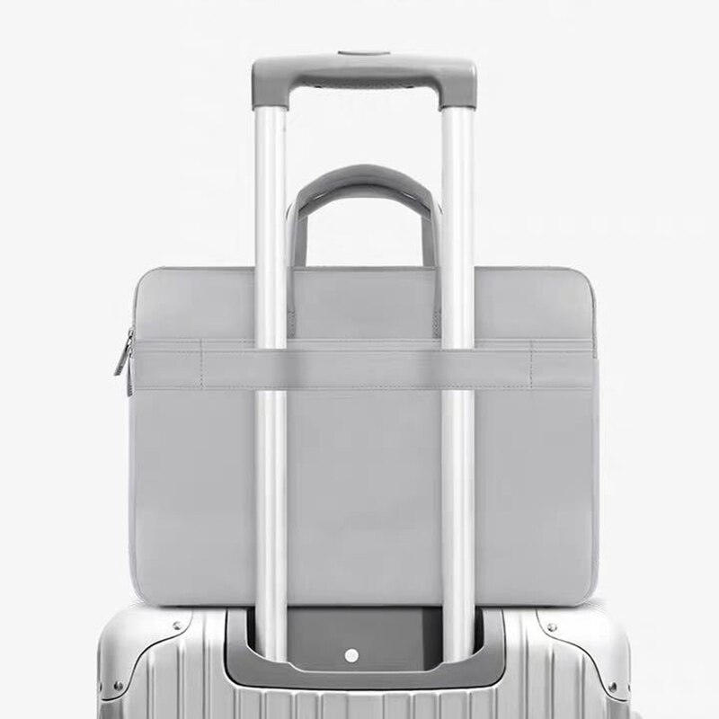 Large Capacity Briefcase Unisex Portable Waterproof A4 Document Computer Storage Handbag Zipper Bag Office Business Accessories