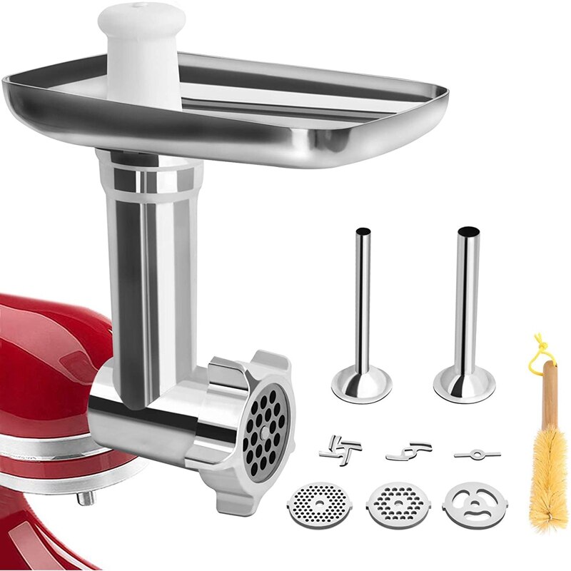 Meat Grinder Attachment For Kitchenaid Stand Mixers Sausage Stuffer Tubes, Durable Metal Food Grinder Attachments: Default Title