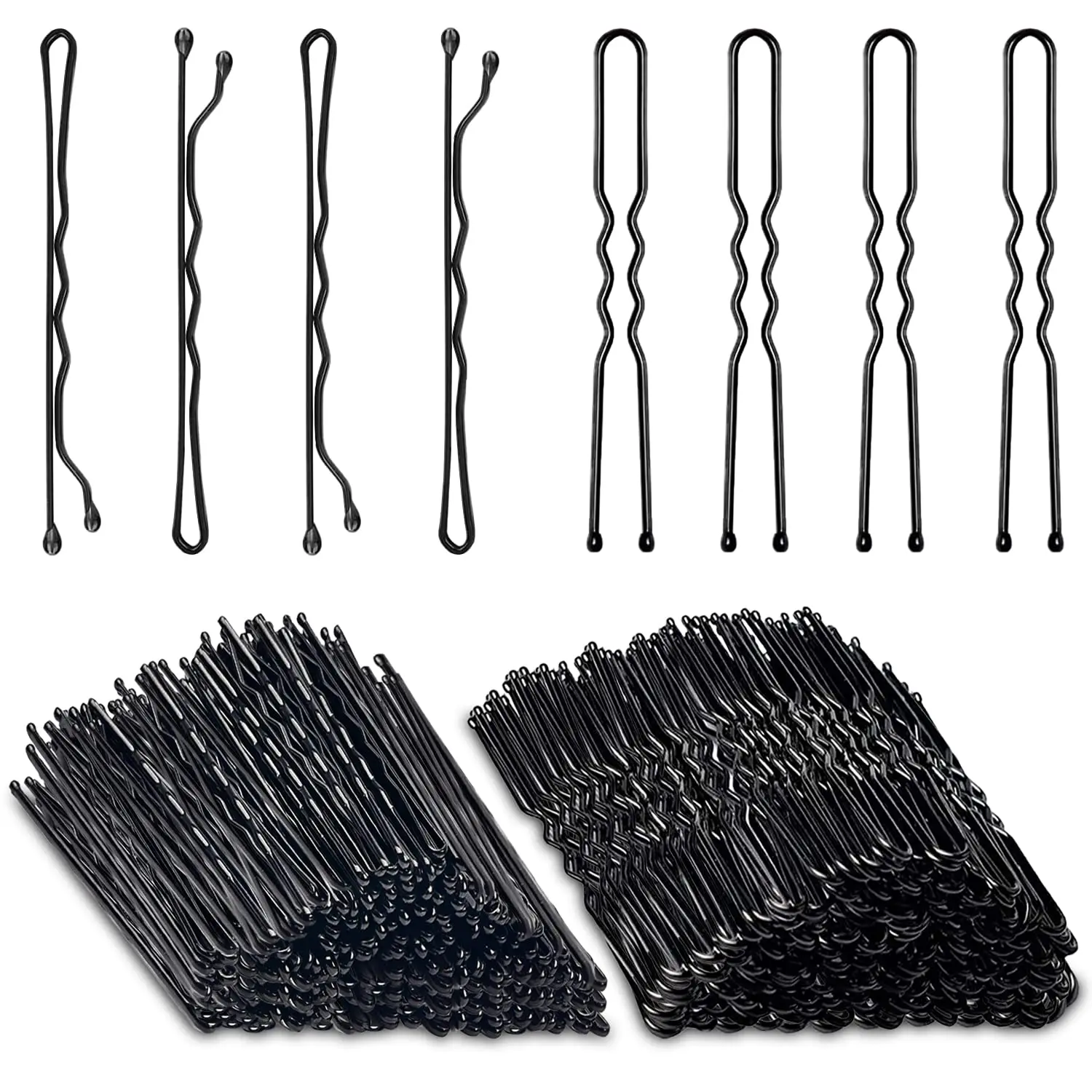 Preto Invisível Bobby Pin, uma linha de grampos de cabelo, Headwear descartável, Metal Waved Hairpins, BB presilhas, Headwear Hairgrips, 30 pcs, 180pcs