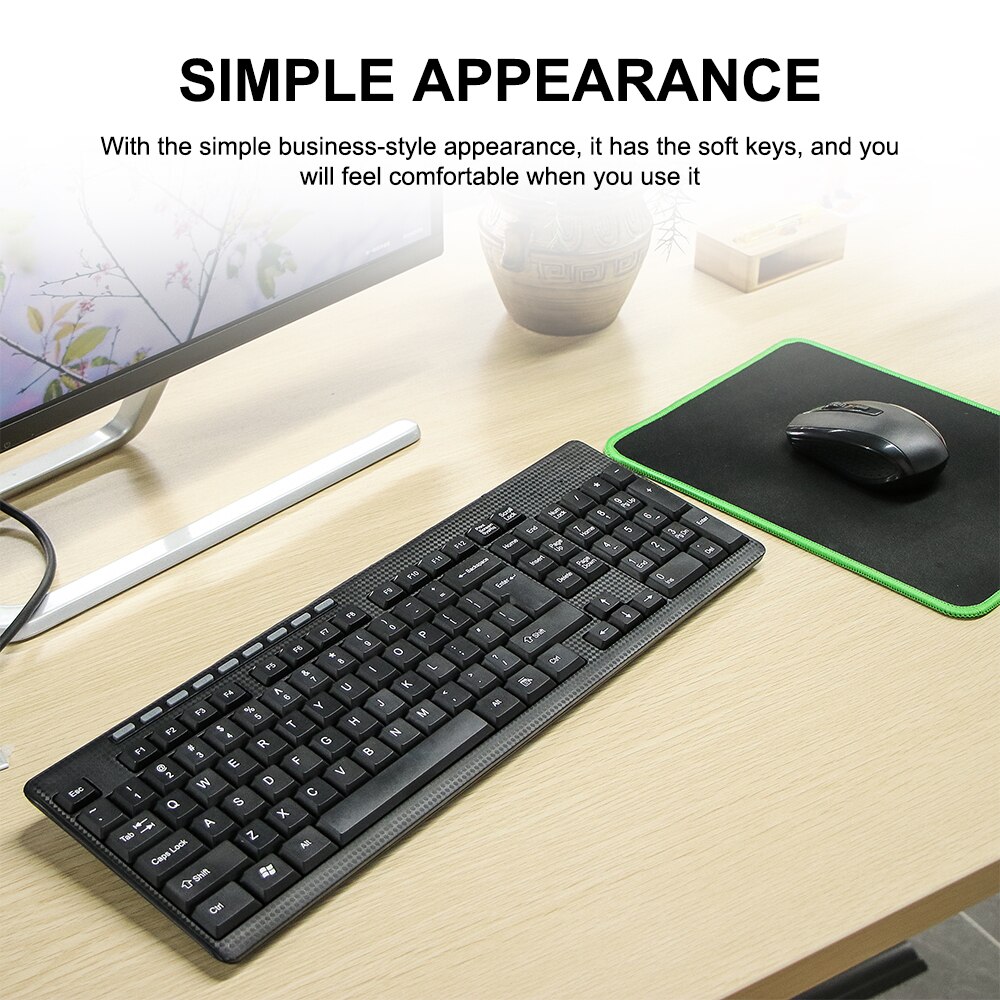 Draadloze toetsenbord- en muisset, ergonomische muis voor pc, muis met stille knop, toetsenbord en muiscombinatie 2.4g voor laptop en pc