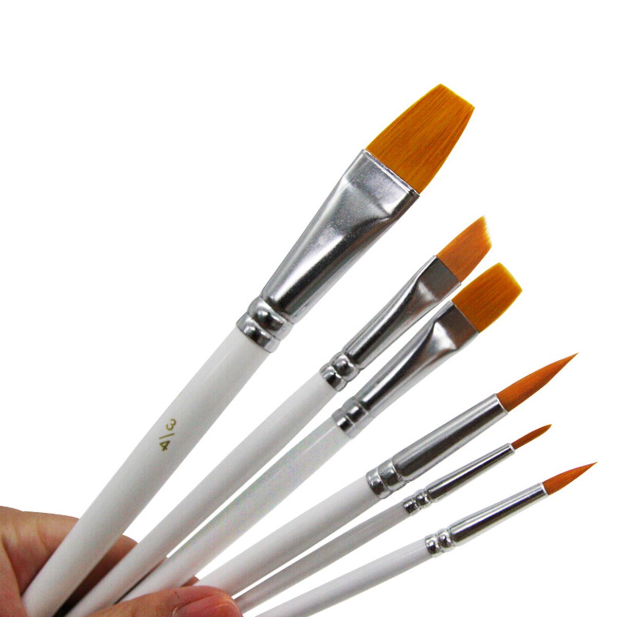 6 Stks/set Nylon Haar Olieverf Penselen Set Acryl Aquarel Verf Door Nummer Pennen Penselen Art Supplies