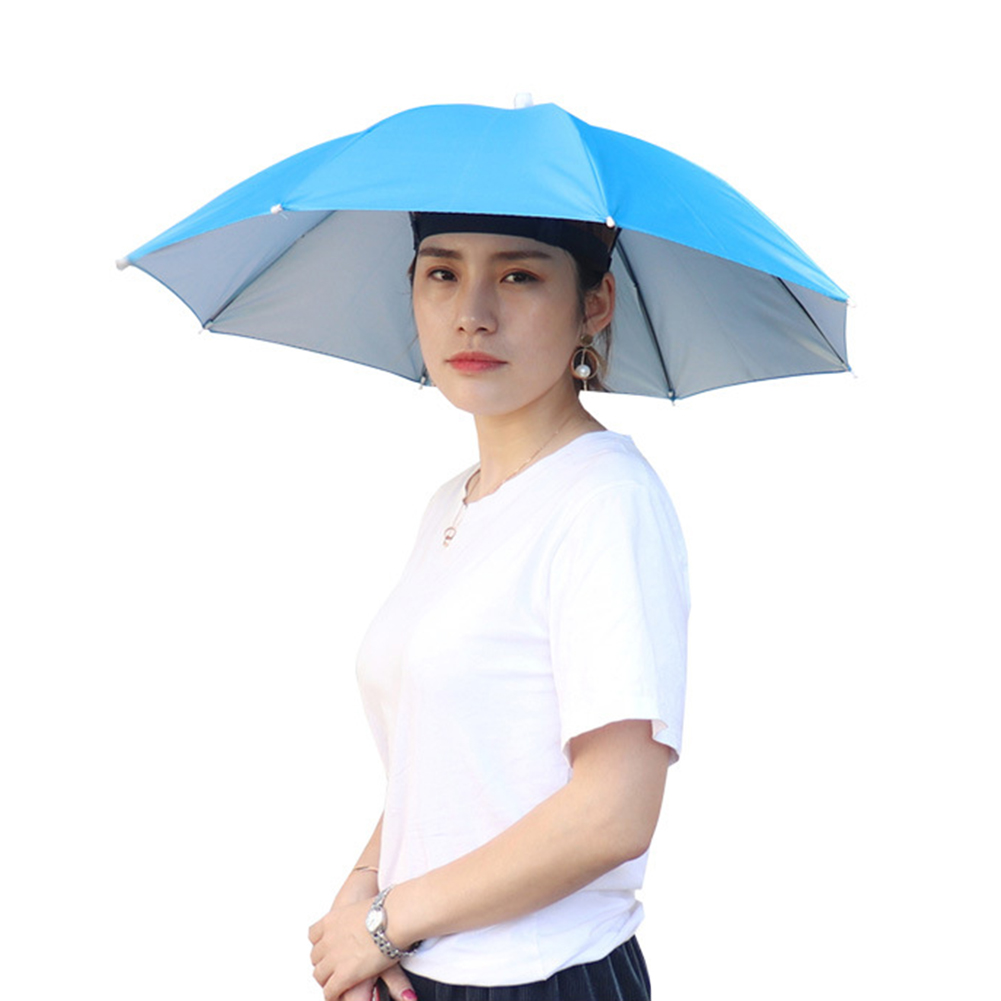 69/95cm Outdoor Portable Rain Umbrella Hat Foldable Fishing Sunshade Headwear Cap Waterproof Camping Fishing Beach Sun Hat: MULTI