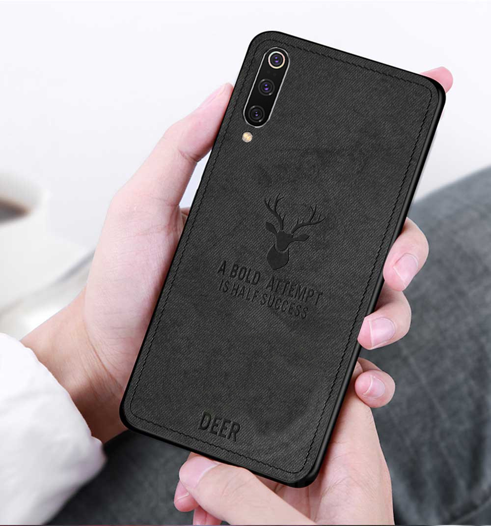 Funda de ciervo con textura de tela magnética para Xiaomi Mi 11 10 10T 10S 9SE Redmi Note 9 8 7 Pro K20 K40 funda trasera suave de TPU con imán incorporado