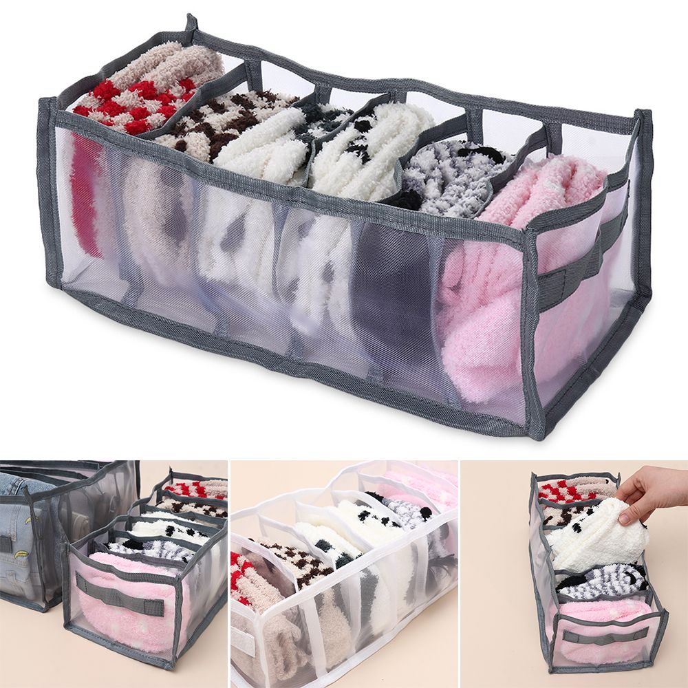 6/7/9 Grids Cloth Storage Box Washable Organizer Boxes Compartment Mesh Separation Divider Cloth Pants Jeans Multifunctional