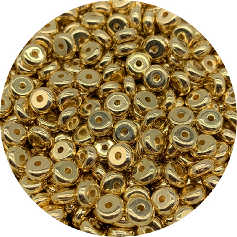 4/5/6Mm 200/100/100Pcs Acryl Kralen Ovale Vorm Losse Spacer Kralen Voor sieraden Maken Diy Handgemaakte Accessoires: Gold / 5MM 100PCS