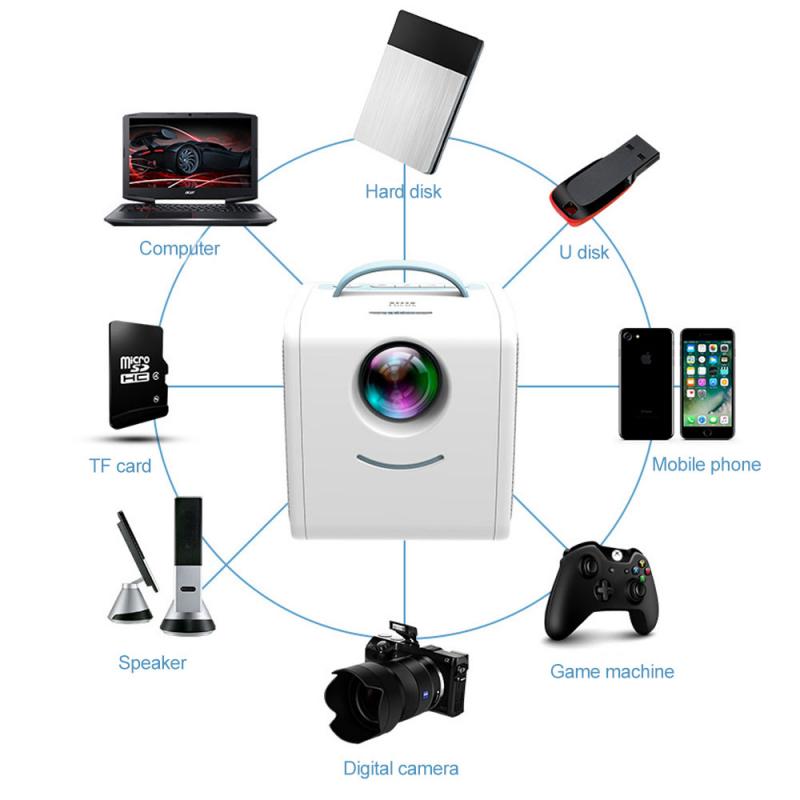 Q2 mini-hemmaprojektor 700 lumen bärbar projektor barn tidig utbildning mini-ledad hemmaprojektorsupport 1080p