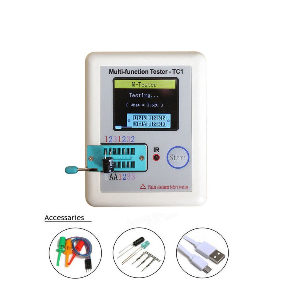 Multifunctional Transistor Tester Lcr-Tc1 Full Color Graphic Display With Battery Tft Diode Triode Capacitance Meter Test Meter