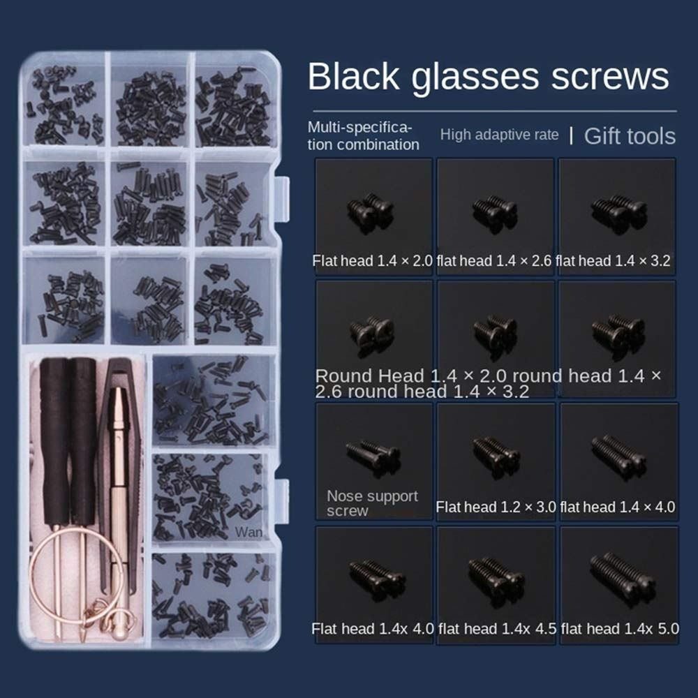 Kit d'outils de réparation de lunettes de soleil assortis, jeu de vis, écrou à vis, kit de réparation de lunettes: Rouge