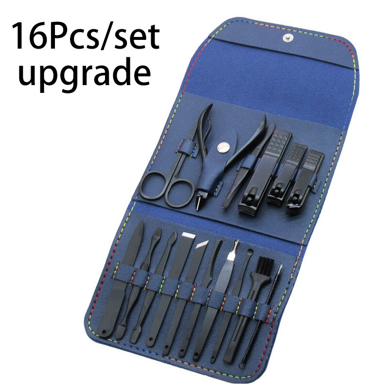 Ensemble de ciseaux de pédicure professionnels, coupe-ongles en acier inoxydable, crochet d'aigle, manucure Portable, ensemble d'outils de coupe-ongles, 4/12/16 pièces: 16Pcs-Up-B