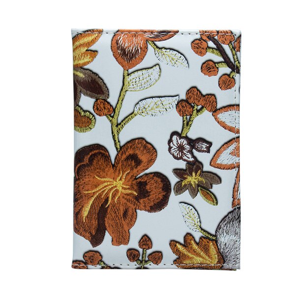 Zongshu brand passport holder flower leaf printing style women travel passport case Man passport Cover: orange