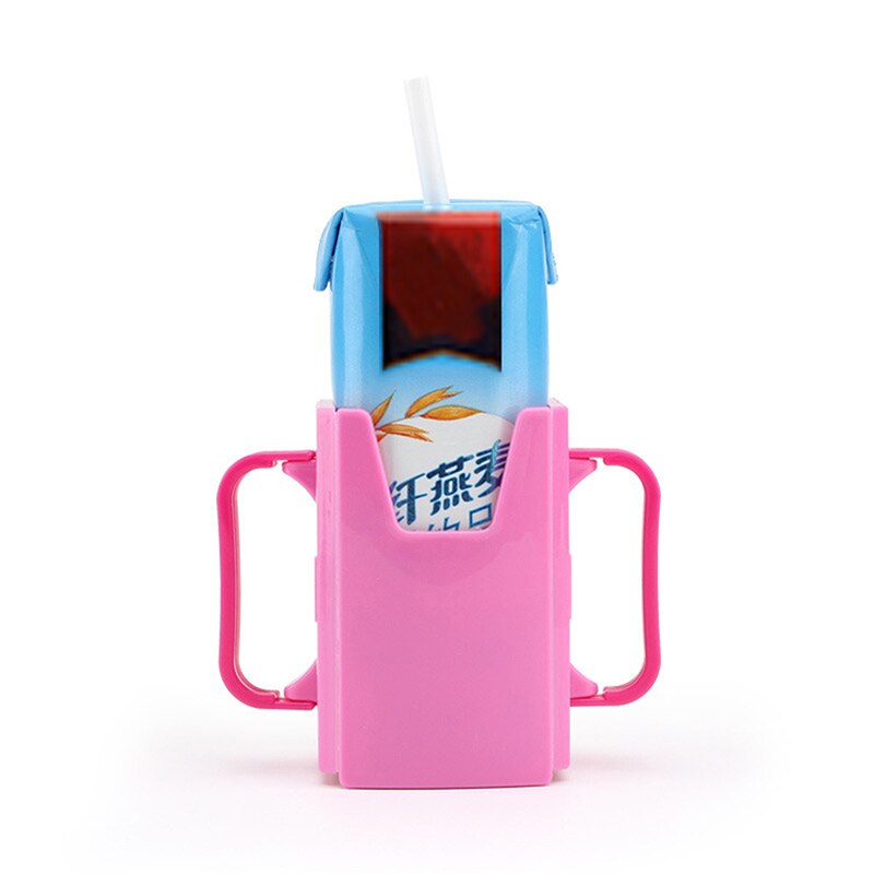 Bottle Cup Milk Holder Adjustable Safety Baby Toddler Kid Juice Milk Box Drinking Bottle Plastic Cup Holder: RH