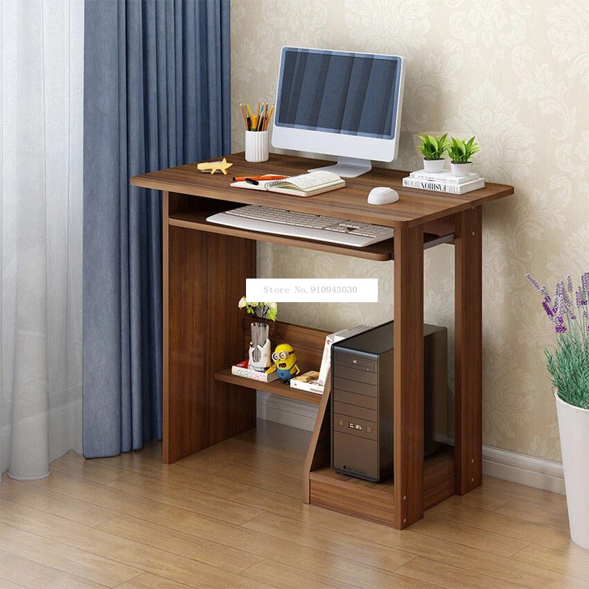 Modern Wood Desktop Computer Desk With Keyboard Tray PC Laptop Desk For Study Student Writing Table Home office Work Furniture