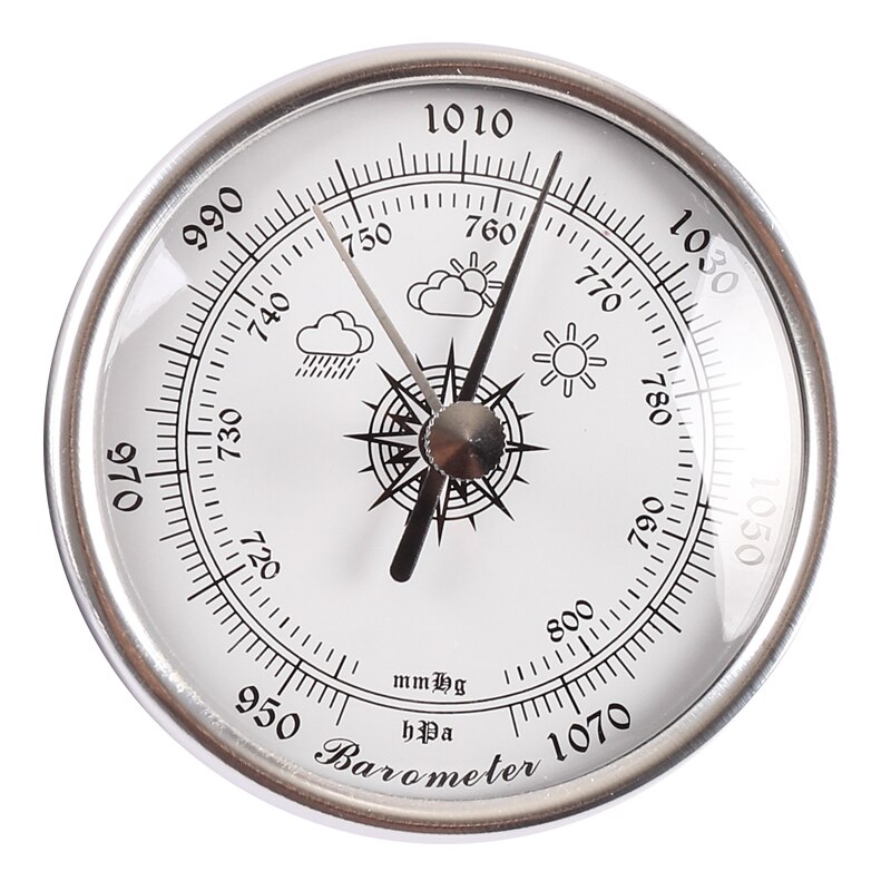 3-in-1 Barometer Hygrometer Thermometer One Set of 72mm Fishing Baromete Finish Dial Traditional Weather Station: Barometer white