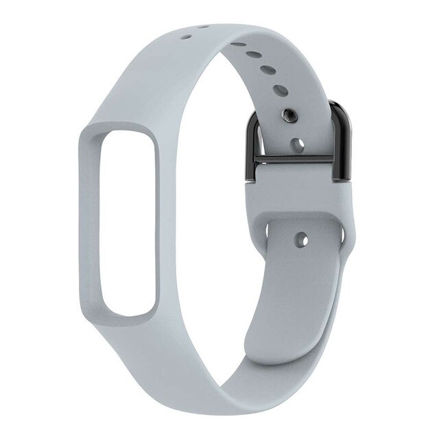 Smart Watch Band for Samsung Galaxy Fit-e R375 Silicone Wrist Band Strap Watchband Adjustable Bracelet Sports Replacement Band: Light Gray