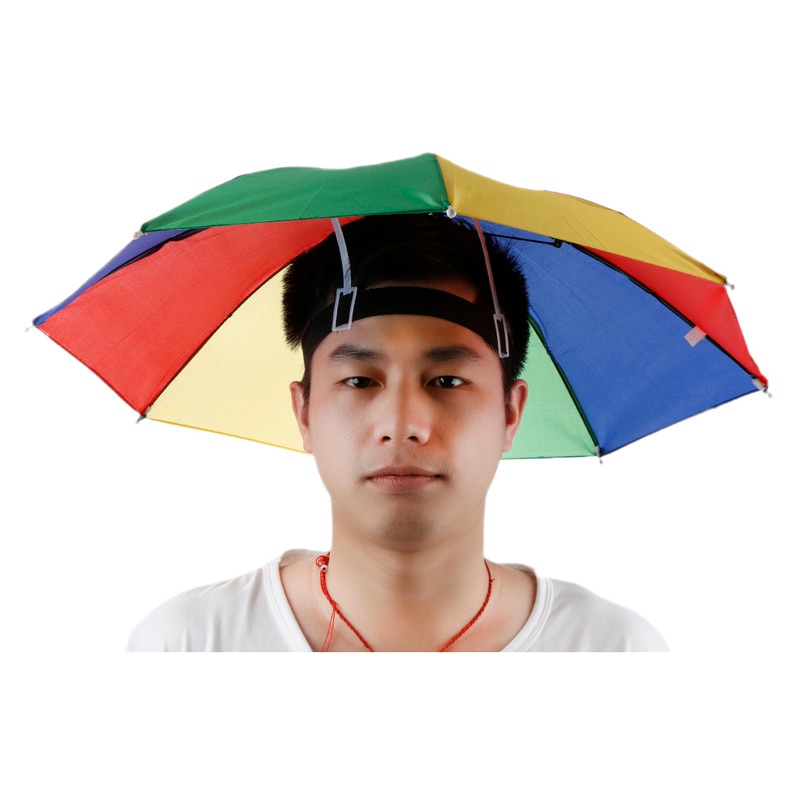 Kleurrijke/camouflage paraplu hoed pet vispet zonnescherm kamperen wandelen buiten parasol paraplu hoed pet buiten kamperen vissen