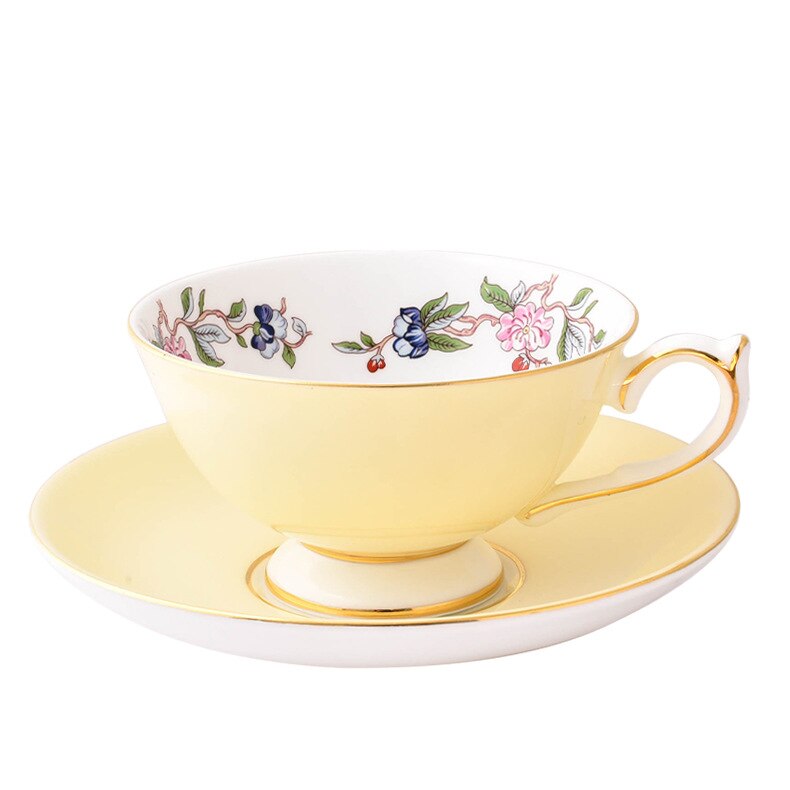 Bone China Coffee Cup European Tea Cup Set And Saucer Home Party Afternoon Tea Teacup Porcelain: F