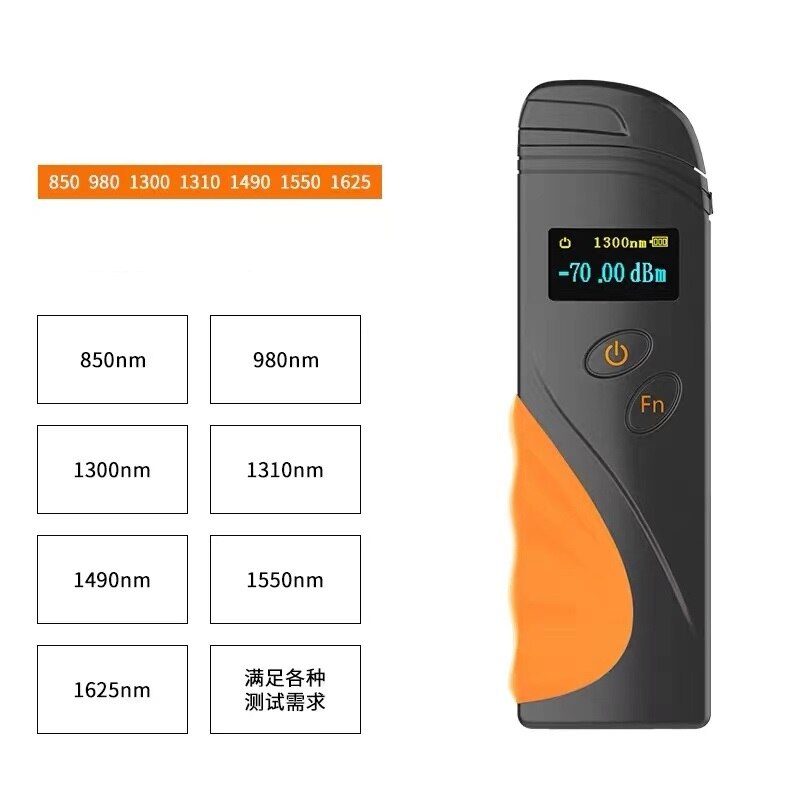 Mini-ftth-hochpräzisions-handmessgerät für glasfaserleistung ( -70+3 dbm -50-+20