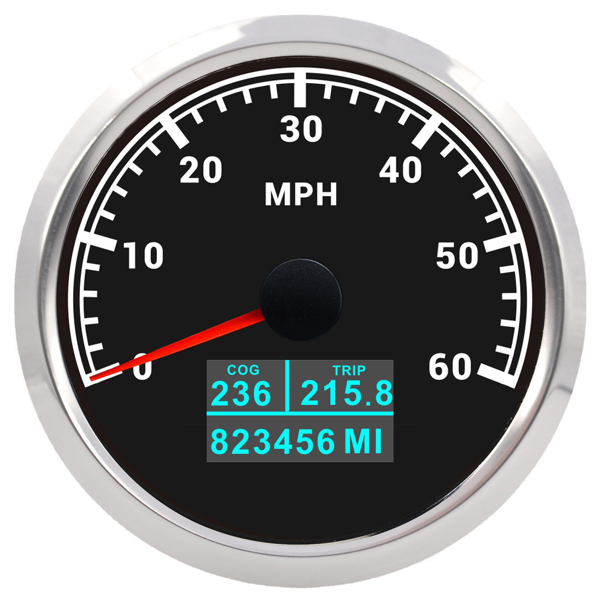 Neue 85mm GPS Tachometer Mit Rot, Grün, Blau, Weiß, Gelb, Cyan, lila Farben Hintergrundbeleuchtung Für Auto Boot Motorrad: 60MBS