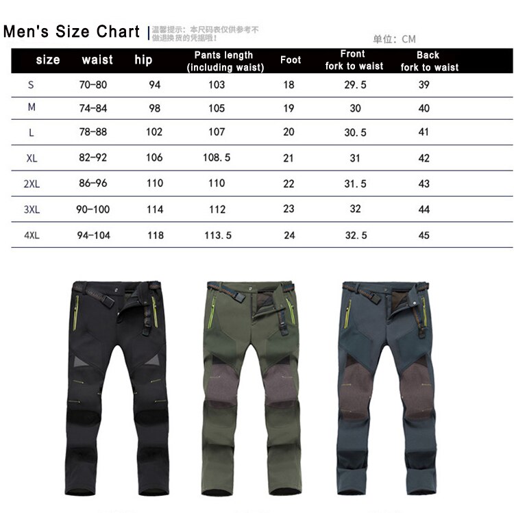 Hiver Solft Shell pantalon hommes Ski pantalon hommes Ski pantalon imperméable neige pantalon épaissir polaire randonnée pantalon Snowboard pantalon