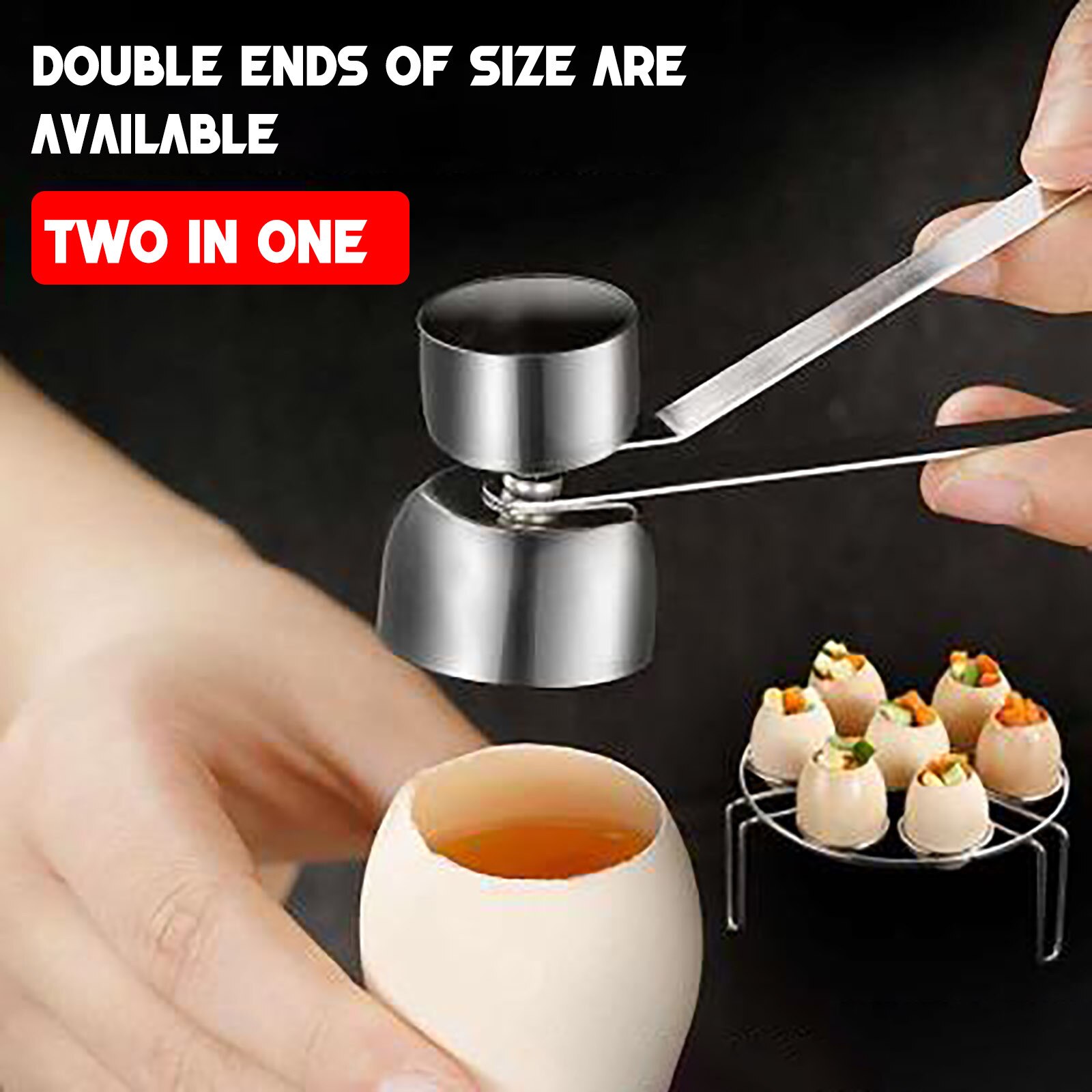 Practical Metal Egg Scissors Egg Topper Cutter Shell Opener 304 Stainless Steel Boiled Raw Egg Open Kitchen Tools