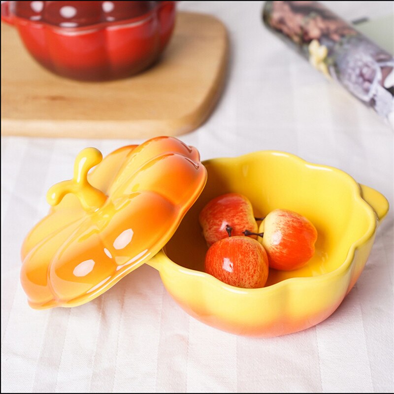 Ceramics 5 Inch Pumpkin Soup Pot / Fruit Pan / Non-stick Milk Pan Cooker Baking Pot
