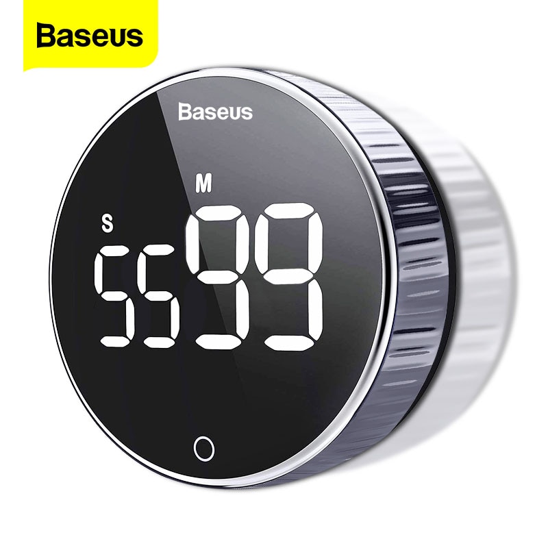 Baseus LED Digital Kitchen Timer For Cooking Shower Study Stopwatch Alarm Clock Magnetic Electronic Cooking Countdown Time Timer