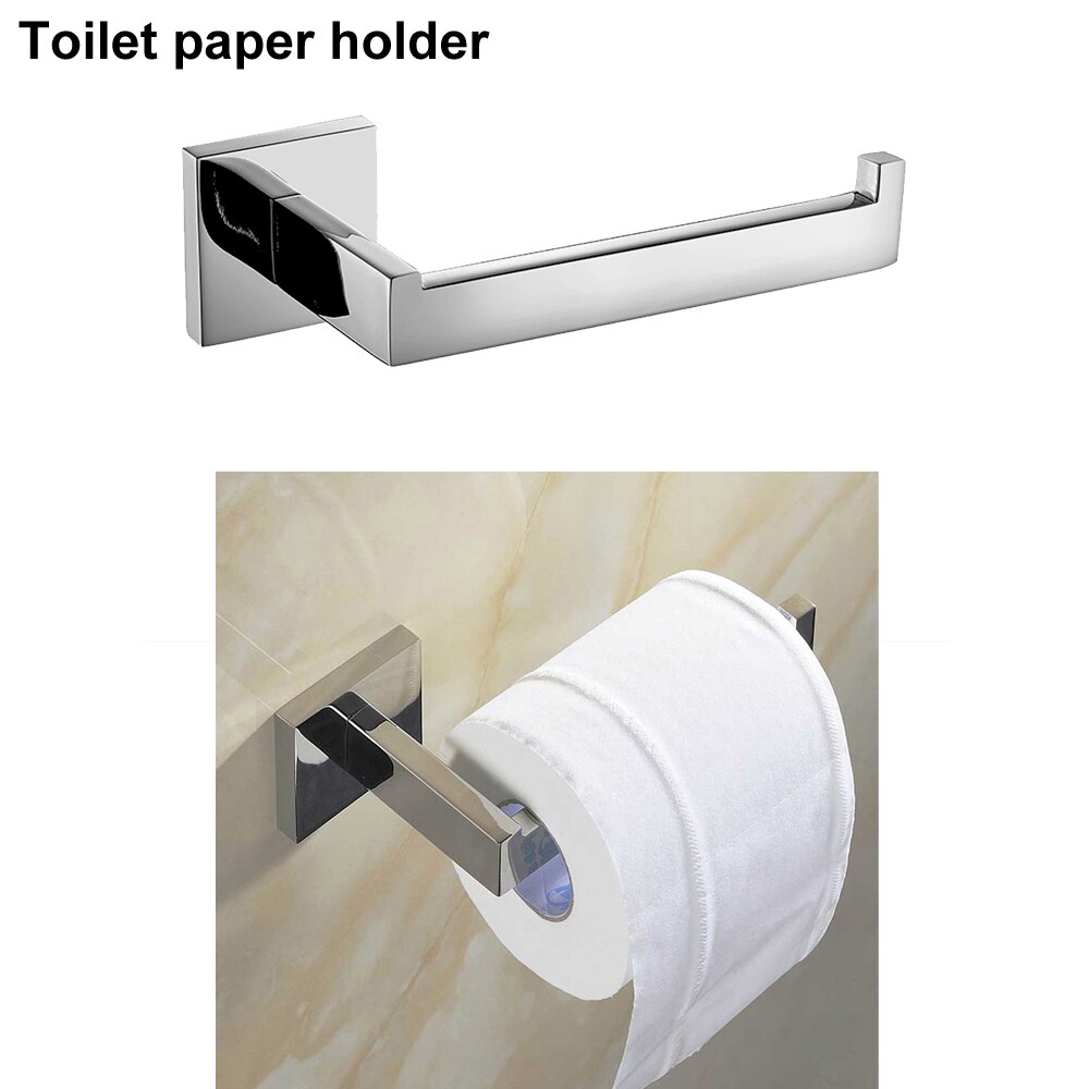SUS 304 Stainless Steel Bathroom Hardware Set Chrome Polished Toothbrush Holder Paper Holder Towel Bar Hook Bathroom Accessories: Paper Holder