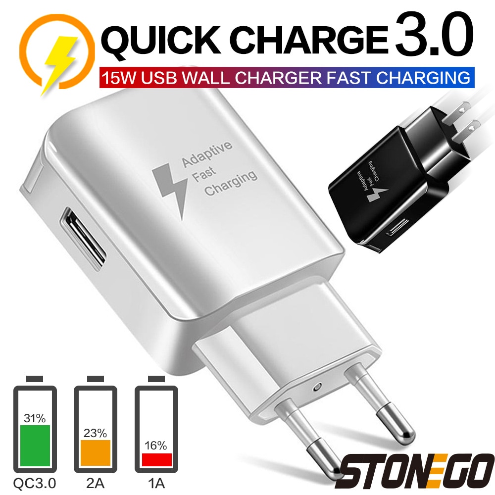 Stonego 15W Usb Charger Quick Charge 3.0 Snel Opladen Zijpoort Qc Charger Adapter Met Smart Ic Over-huidige Bescherming