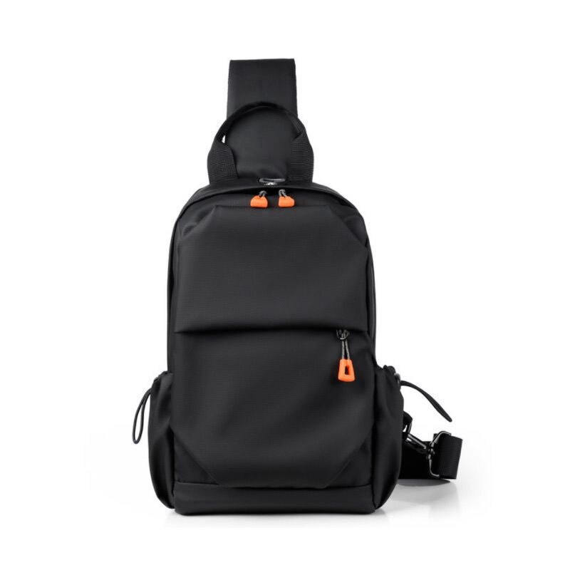Bolso de pecho de negocios para hombre, mochila multifuncional de tela Oxford de , Color sólido, transpirable, para ordenador de ocio, novedad: black
