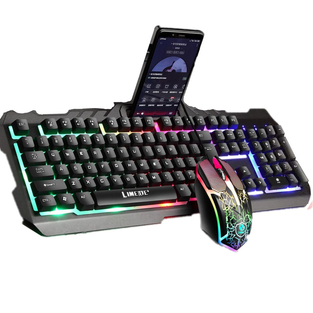 Keyboard and Mouse Set USB Wired Luminous Mechanic... – Grandado