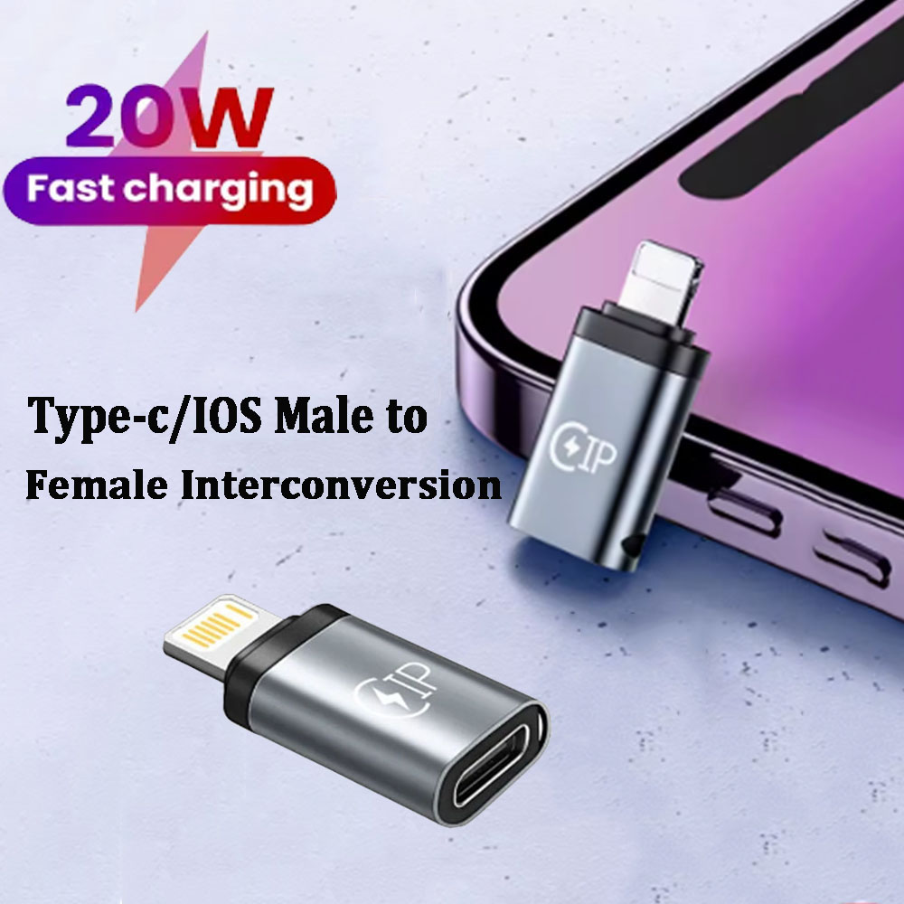 Câble Lightning femelle vers USB C mâle 20W, adaptateur de charge rapide, convertisseur, adaptateur de chargeur de téléphone de Type C
