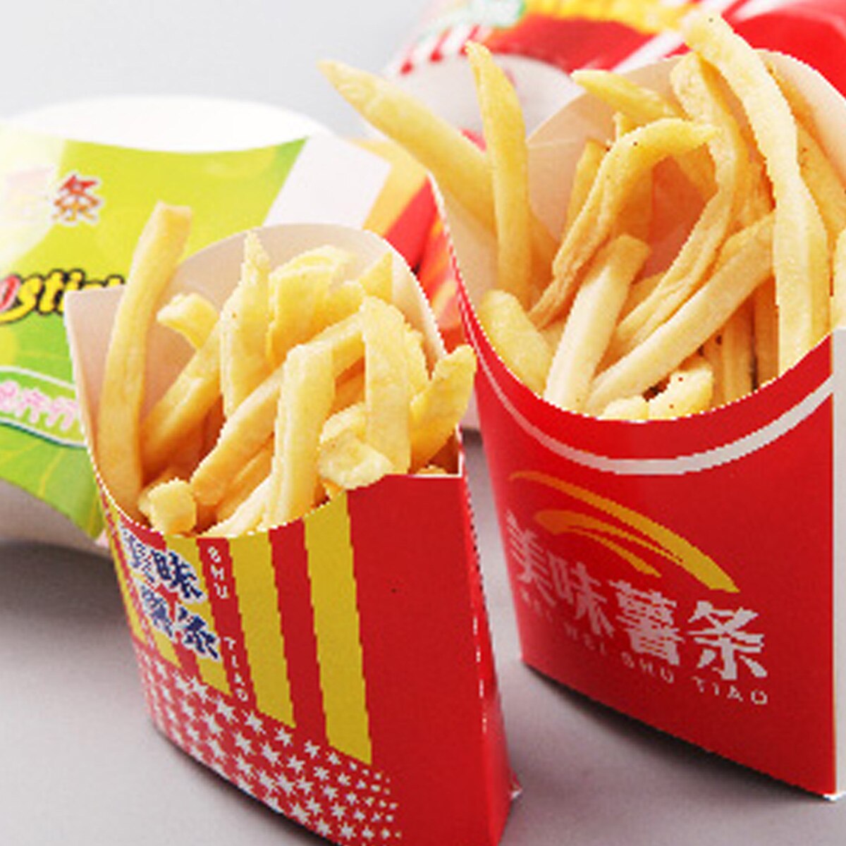 100 stk papirchips æske engangs pommes frites holder bærbar snack mad æske snack emballage forsyninger til hjemmebutik